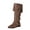 Brown, variant on LOVZFMLL Boots for Women Mid Calf Chelsea Boots Side Zipper Round Toe Slip Resistant Flat Heel Low Casual Fall Winter Shoes