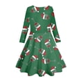 thumbnail image 4 of MIASHUI Robe de Fête Festive pour Filles avec Motif Enchanteur de Cerf et d'Arbre de Noël Vert, 8-9 Ans, 4 of 5