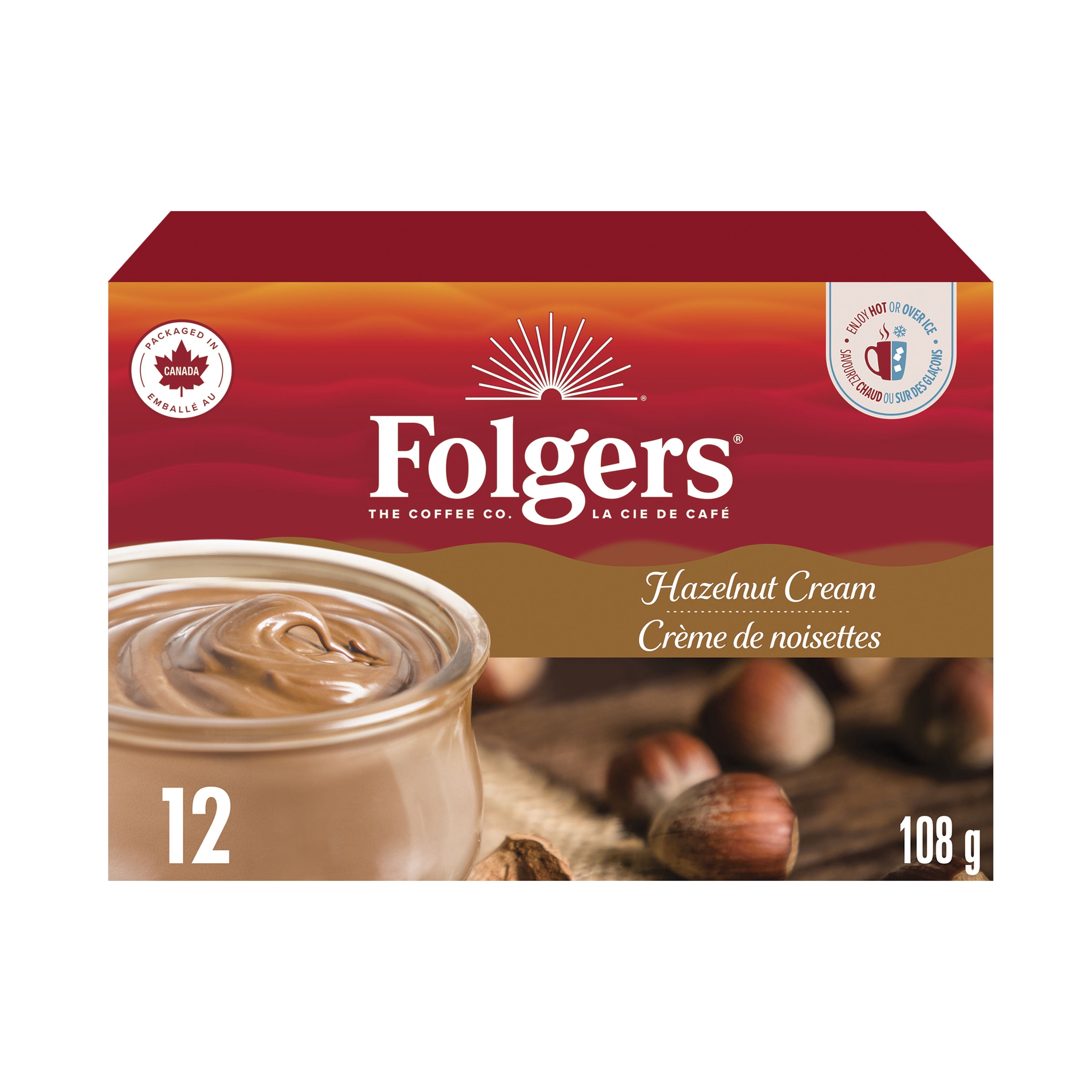 Folgers Hazelnut Cream K-Cup Coffee Pods 12 Pods