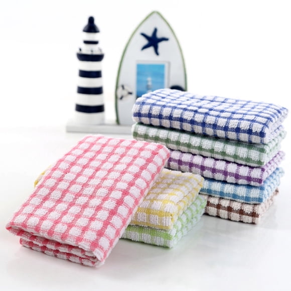 Funie Soft Plaid Absorbent Kitchen Table Dishcloth Cotton Cleaning Cotton Tea Towel
