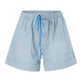 thumbnail image 4 of Fsgntruao Womens Plus Size Comfy Drawstring Casual Elastic Waist Pocket Loose Shorts Pants, 4 of 7