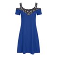 thumbnail image 4 of Gspmoly Robe d'Été, Robe Suspendue Aguichant à Épaules Dénudées Imprimée pour Femme, Mini Robe d'Été à Manches Courtes à Col en V, Robes d'Été pour Femmes Offres Prime, 4 of 6