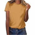 thumbnail image 1 of Yuyuzo Hauts pour Femmes T-Shirts à Manches Courtes T-Shirts à Col Rond T-Shirts Couleur Unie T-Shirts Amples Hauts Blouses, 1 of 5