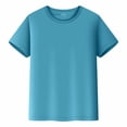 thumbnail image 1 of PMVFHDE T-Shirts à Manches Courtes pour Garçons T-Shirts pour Enfants T-Shirts à Manches Courtes Hauts Unis Tees Garçon et Fille Unisexe Tout-Petits Enfants T-Shirt à Col Rond Bleu Ciel,9-10 Ans, 1 of 7