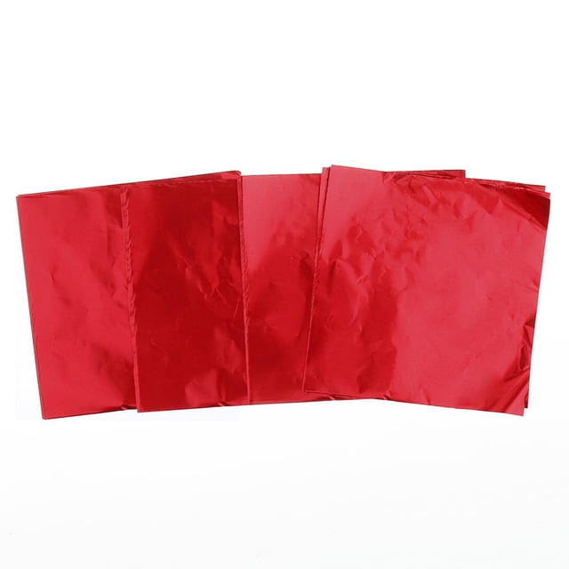 veasfak 100 Packs Cute Aluminum Foils Candy Chocolate Wrappers Package Wedding Decor Red
