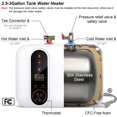 thumbnail image 5 of 110V-120V 1.5Kw Instant Electric Hot Water Heater Under Kitchen Small Tank 2.5-3.0 Gallon Storage Rv Trailer Instant Counter Compact Point-of-Use 2 PCs 16Long 1/2?IP Stainless Steel Water Hose 11L, 5 of 5