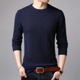 thumbnail image 1 of OmicGot Men's Sweaters Pure Color Slim Young Sweater Round Collar Big Size Pullover for Man Tops Thin Sweater, 1 of 7