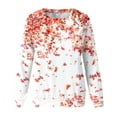 thumbnail image 4 of KIHOUT Chandails Molletonnés pour Femmes en Liquidation, Hauts Blouse à Manches Longues d'Automne et d'Hiver à Col Rond à Imprimé Floral, Coupe Ample, Taille P-2TG, 4 of 5