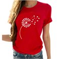 thumbnail image 2 of Meichang T-Shirts Graphiques Tendance pour Femmes Nouveauté Drôle Mignon T-Shirts à Imprimé Pissenlit Décontractés Col Rond Manches Courtes T-Shirts Légers Hauts, 2 of 8
