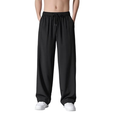 Ketyyh-chn99 Work Pants Men 2024 Jogging Sweatpants Summer Beach Loose Trousers Athletic Casual Long Sweatpants with Pockets Black,XL