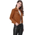 thumbnail image 4 of INSPIRE CHIC Veste de Moto Biker Zippée à Manches Longues en Faux Suède pour Juniors, 4 of 6
