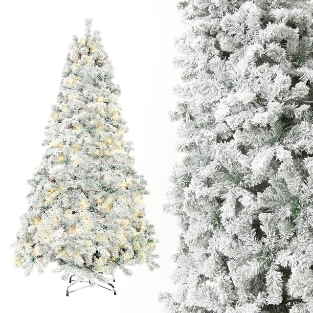 CNKOO Christmas Tree Tinsel Halloween Tree Decor with Lights Christmas Tree Battery Operated Pop Up Artificial Tree Indoor Outdoor Decorations