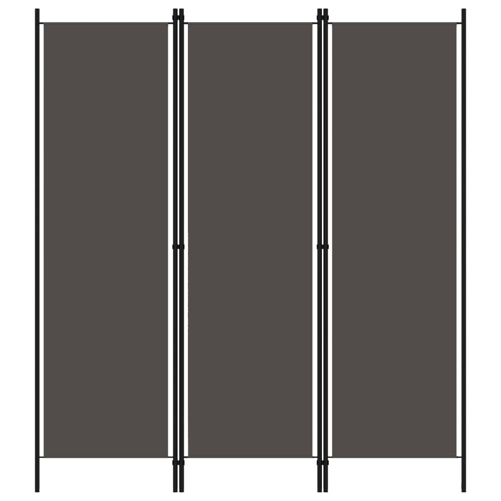 vidaXL 3-Panel Freestanding Foldable Fabric Room Divider Anthracite 150x180 cm