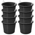 thumbnail image 1 of Life Story 17 Gal Flexible Plastic Storage Bucket w/ Rope Handles, Black, 8 Pack, 1 of 10