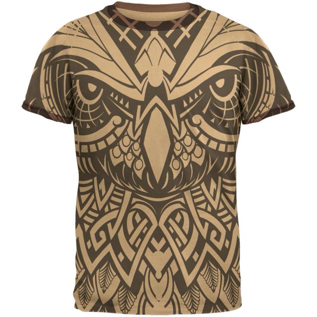T-Shirt Ringer Tribal Hibou Trippy pour Hommes