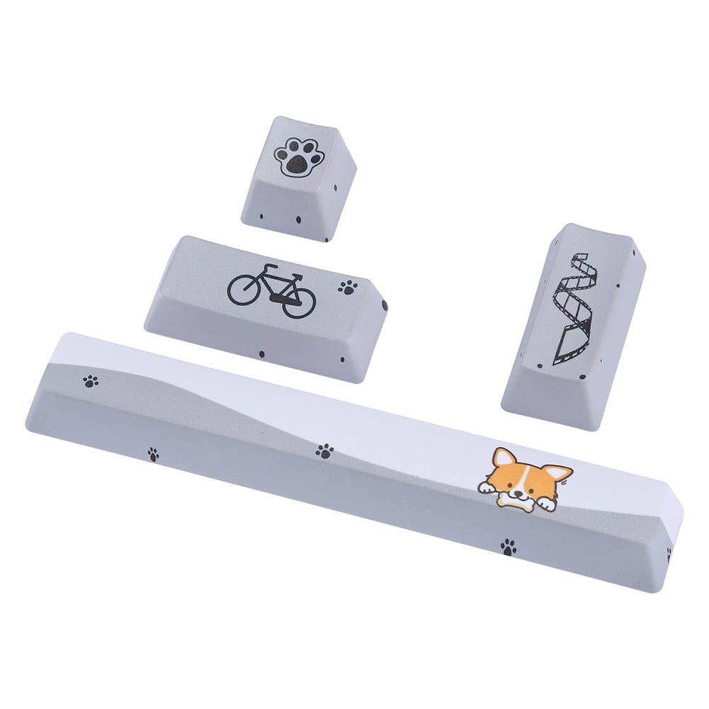 Mechanical Keycap, Beautiful And Delicate Keyboard , For Mechanical Keyboard, Little Gray Dog Pattern, 4Pcs