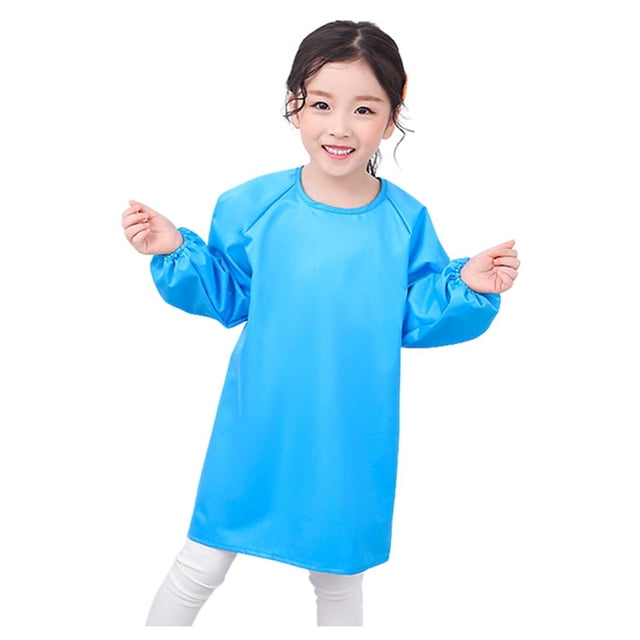 Girls Tops Tees & Shirts Kid Art Smock Solid Color Apron For Children Printed Artist Painting Aprons Smocks With Long Sleeve