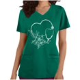 thumbnail image 2 of EGNMCR Hauts de Sarrau d'Infirmière pour Femmes Mode Décontractée Imprimé Uniforme de Travail Manches Courtes Col en V Blouse T-shirt de Travail avec Poches, Cadeaux pour Femmes, 2 of 4