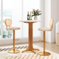 thumbnail image 4 of Costway Tabouret de Bar Réglable en Hauteur Ensemble de 2 Chaises de Bar Pivotantes avec Dossier en Rotin PE, 4 of 9