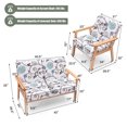 thumbnail image 2 of Patiojoy Ensemble de Canapé 2 Pcs et Fauteuil Simple en Tissu Blanc+bleu, 2 of 5
