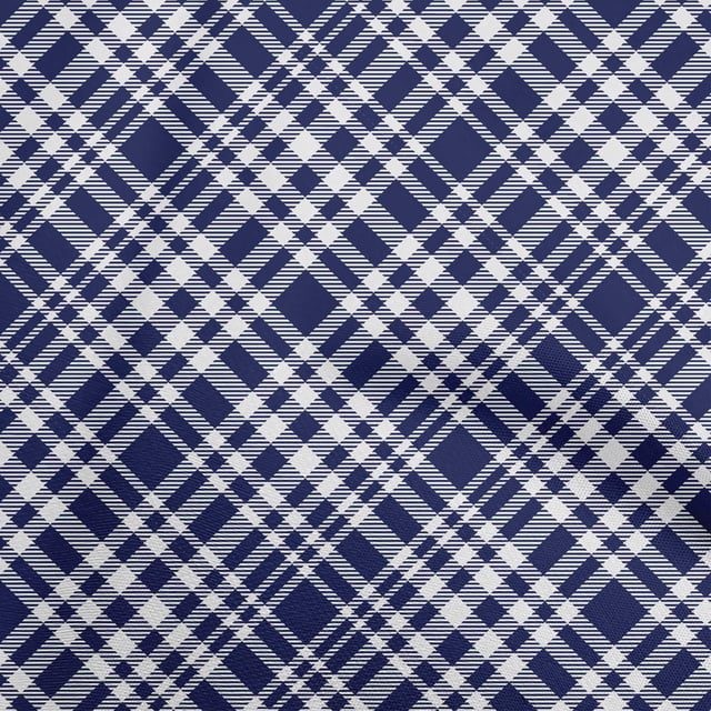 oneOone Georgette Viscose Dark Blue Fabric Check Sewing Craft Projects Fabric Prints By Yard 42 Inch Wide