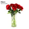 thumbnail image 1 of 10pcs Artificial Rose Flower Simulation Floral Decor Home Office Wedding Cloth Fake Flower  Purple, 1 of 8