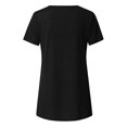 thumbnail image 4 of Pompotops Women Plus Size Button Solid Round Neck Short Sleeve Irregular T-shirt Blouse Tops, 4 of 5