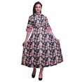 thumbnail image 1 of Bimba Floral Printed Front Slit Sleeveless Summer Spring Women Maxi PartyDress-Medium, 1 of 5
