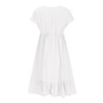 thumbnail image 4 of Offres jusqu'à 70 % de Rabais! Fashiopn Hauts d'Été pour Femmes 2024 Robes Grande Taille Manches Courtes Col en V Cordon Décontracté à Volants Robe Trapèze Courte Cadeau pour Femmes en Solde, 4 of 9