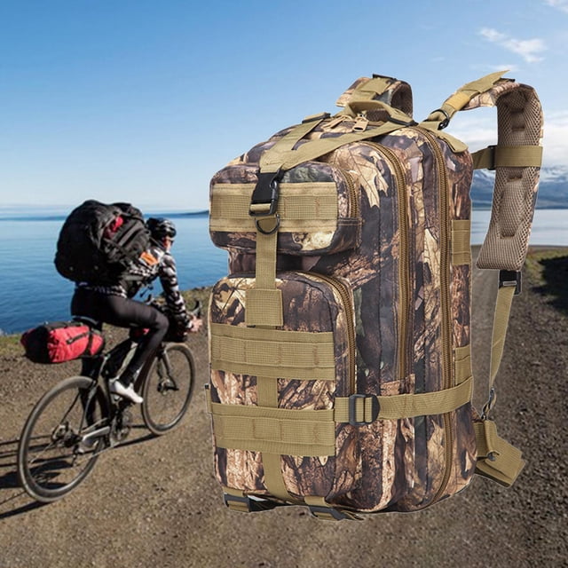 Sac à Dos de Randonnée Durable 30 L Sac de Voyage Havresac pour Plein Air Sac à Dos Feuille d'Érable. design Camouflage Fabriqué en Tissu Oxford Résistant à l'Abrasion, Résistant aux Rayures, Imperméable. Comprend Plusieurs Compartiments, Sangles Ajustables et Sangle MOLLE pour Poches Supplémentaires. Idéal pour la Randonnée, le camping, l'Escalade et l'Organisation de l'Équipement de Voyage.