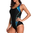 thumbnail image 3 of Charmo Womens Pro One Piece Athletic Bathing Suit Color Block Swimsuit, 3 of 7