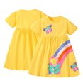 thumbnail image 1 of KYAIGUO Robe Décontractée en Coton pour Bébé Fille Manches Courtes Imprimé Dessin Animé Robes Enfants Jupe Princesse pour 2-7 Ans, 1 of 9