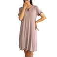 thumbnail image 4 of FAIWAD Robe de Nuit à Manches Courtes pour Femmes, Douce et Rembourrée, Robe de Nuit d'Été Courte, Robe de Pyjama Confortable, Robe T-Shirt, 4 of 5