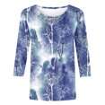 thumbnail image 4 of T-shirt Imprimé à la Mode pour Femmes 3/4 Manches Blouse Col Rond Tops Décontractés Tops Femme Summer 2023 sur Clearance, 4 of 5