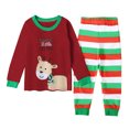 thumbnail image 1 of Printemps et Automne Rouge Styles Garçons et Filles Noël Long Tenue d'Intérieur Ensemble de Pyjama pour Enfants, 1 of 7
