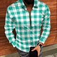 thumbnail image 3 of Timdgard Button down Shirts for Men Fall Plaid Lapel V Neck Long Sleeve Shirts Work Casual Tops, 3 of 8