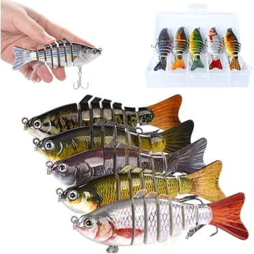 Leurre de Pêche Robotisé 3-5 Pcs, Appât de Nage 3D pour Eau Douce et Eau Salée, Leurres de Pêche Réutilisables Qui Nagent par Soi-Même, Équipement de Pêche Attire les Leurres de Pêche Doré Truite Achigan