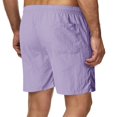 thumbnail image 4 of Penkiiy Men's Swim Shorts Summer Beach Soft Relaxed Fit Trunks Mens Elastic Waist Drawstring Shorts Solid Color Short M Purple, 4 of 4