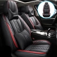 thumbnail image 3 of Maidao Car Seat Covers Universal for Lexus for LS 2018-Present 5 Seats Water Resistant Front Rear Cushion Protector Black and Red, 3 of 7