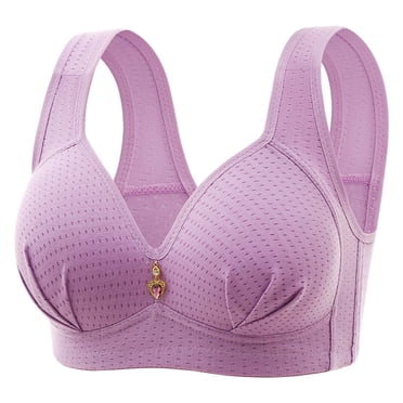 Qertyioot Bras for Women,Woman's Embroidered Glossy Comfortable Breathable Bra Underwear No Rims