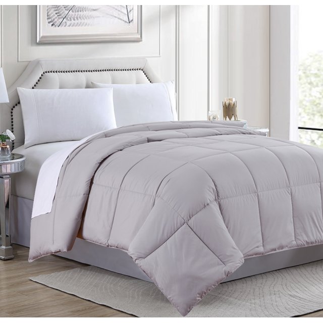 Couette Matelassée en Microfibre Alternative Duvet d'Oie - Grand/argent