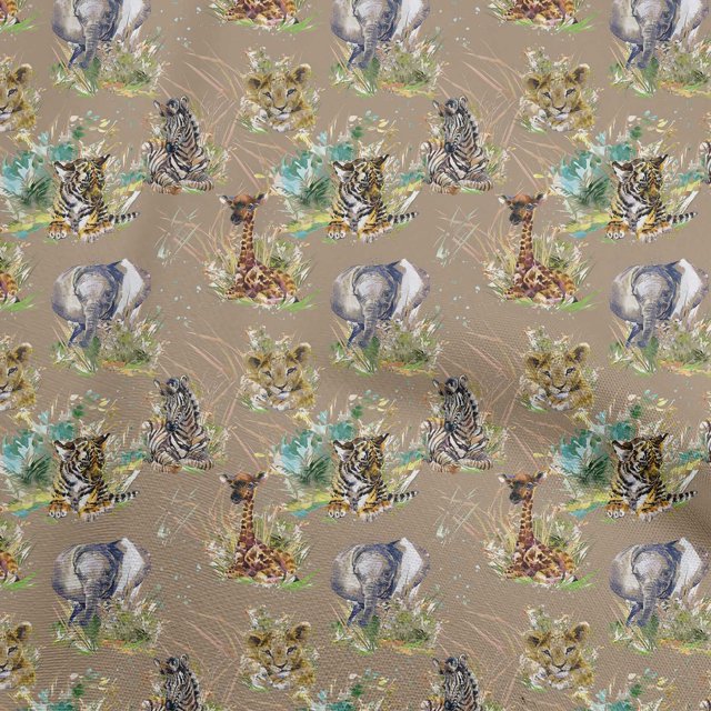 oneOone Velvet Light Brown Fabric Animal Fabric For Sewing Printed Craft Fabric By The Yard 58 Inch Wide