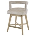 thumbnail image 1 of Madison Park Glenwood 25" Solid Wood Polyester Swivel Counter Stool in Cream, 1 of 8