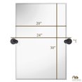 thumbnail image 2 of Grand Miroir Rectangle Pivotant avec Ancrages Muraux Chromés Brossés Argent Soutenu Réglable, 2 of 6