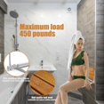 thumbnail image 3 of Siège de Douche Pliant Mural en Bois de Teck et Acier Inoxydable, Banc de Douche Rabattable, Ensemble, 3 of 7