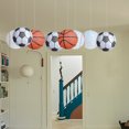 thumbnail image 4 of YAOMOBB Soccer Lantern Pendants Football Lanterns Hanging Set Foldable Round Olive Shape Clear Print Reusable Decoration, 4 of 5