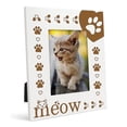 thumbnail image 1 of Darling Souvenir Made With Love Engraved Table Top Photo Frame Wooden Meow Quotes White Picture Frame Gift For Brothers Day, 4x6 Inches Vertical Photo Size, 1 of 6