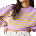 thumbnail image 1 of Ladies‘ Solid Color Knit Sweater with Long Sleeves and Loose Fit, 1 of 9