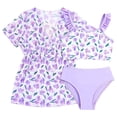 thumbnail image 1 of Sunnyoo Maillots de Bain 3 Pcs à Fleurs pour Petites Filles, Bikinis avec Paréo, Tailles 3-7, 1 of 6