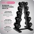 thumbnail image 2 of HolaHatha 2, 3, 5, 8 & 10 Pound Neoprene Dumbbell Weight Set with Storage Rack, 2 of 11